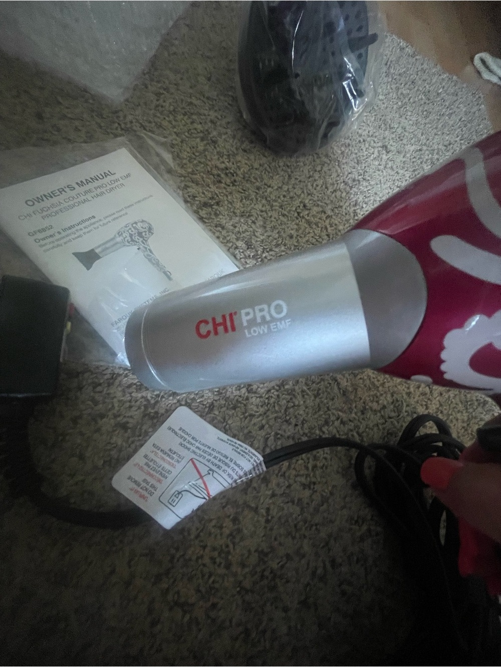 Chi fuchsia couture pro low emf professional hair dryer, new - Picture 4 of 5